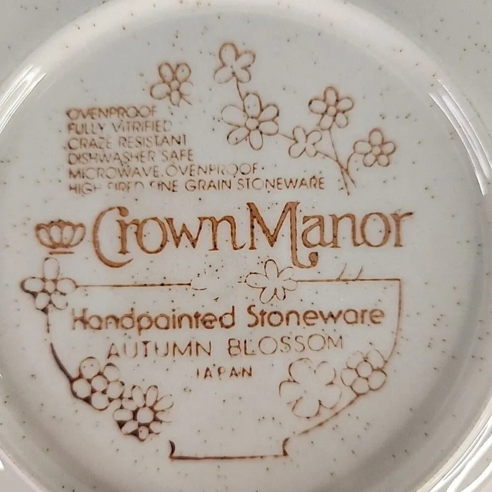 China Stoneware Crown Manor Autumn Blossom Hand painted Dinner or Bread Plate